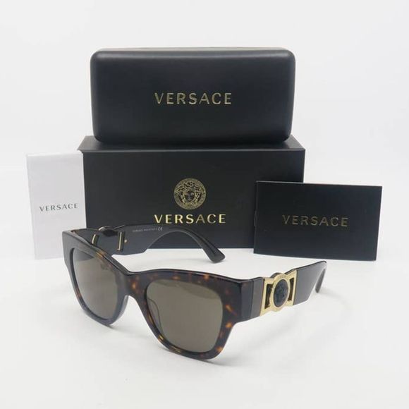 VERSACE MOD 4415-U 108/3 New Brown Tortoise/Brown Authentic Women\'s Sunglasses main image 7